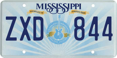 MS license plate ZXD844
