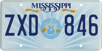 MS license plate ZXD846