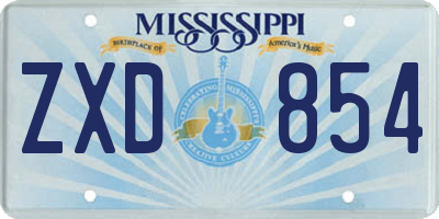 MS license plate ZXD854