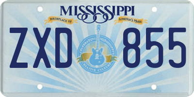 MS license plate ZXD855