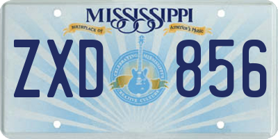 MS license plate ZXD856