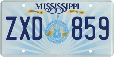 MS license plate ZXD859