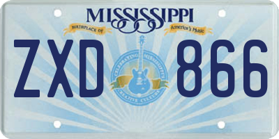 MS license plate ZXD866