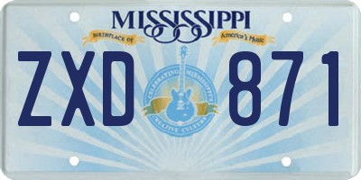 MS license plate ZXD871