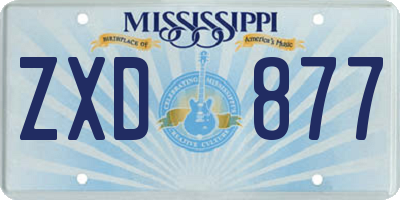 MS license plate ZXD877