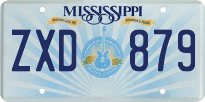 MS license plate ZXD879