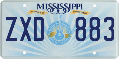 MS license plate ZXD883
