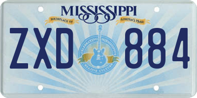 MS license plate ZXD884
