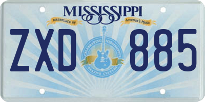 MS license plate ZXD885