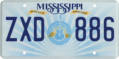 MS license plate ZXD886