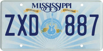 MS license plate ZXD887