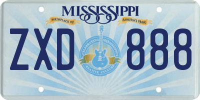 MS license plate ZXD888