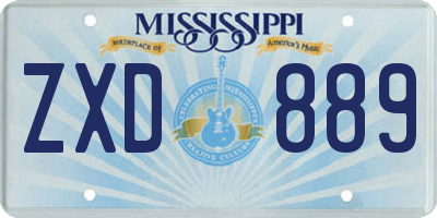 MS license plate ZXD889
