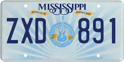 MS license plate ZXD891