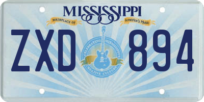 MS license plate ZXD894