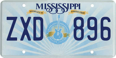 MS license plate ZXD896