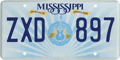 MS license plate ZXD897