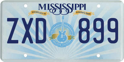 MS license plate ZXD899
