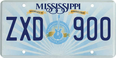MS license plate ZXD900