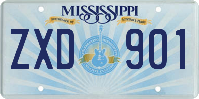 MS license plate ZXD901