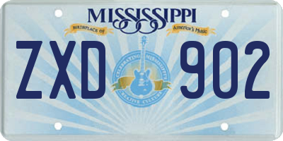 MS license plate ZXD902