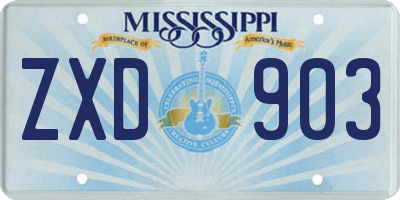 MS license plate ZXD903
