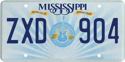 MS license plate ZXD904