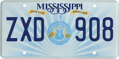 MS license plate ZXD908