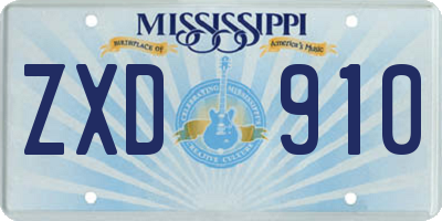 MS license plate ZXD910