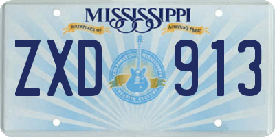 MS license plate ZXD913
