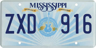 MS license plate ZXD916