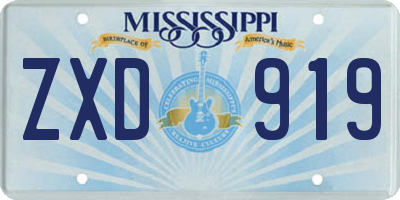 MS license plate ZXD919