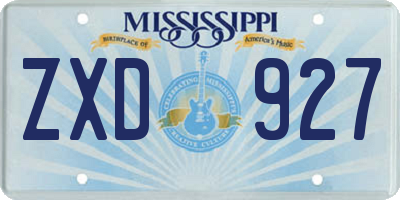MS license plate ZXD927