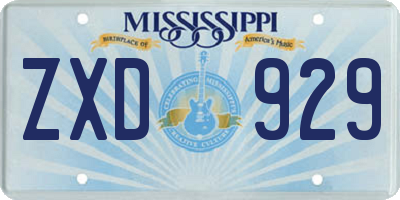 MS license plate ZXD929