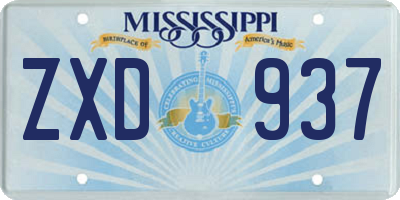 MS license plate ZXD937