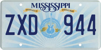 MS license plate ZXD944