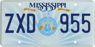 MS license plate ZXD955