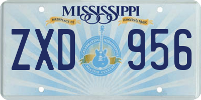 MS license plate ZXD956