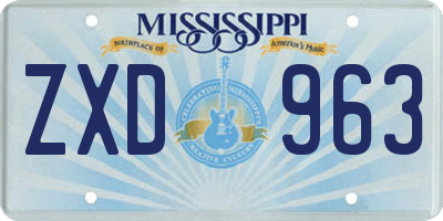 MS license plate ZXD963