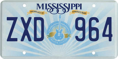 MS license plate ZXD964