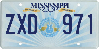 MS license plate ZXD971