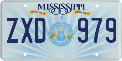 MS license plate ZXD979