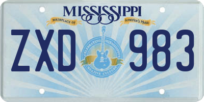 MS license plate ZXD983