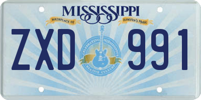 MS license plate ZXD991