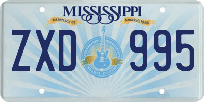 MS license plate ZXD995