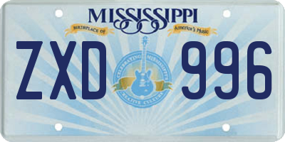 MS license plate ZXD996