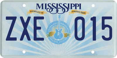 MS license plate ZXE015