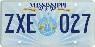 MS license plate ZXE027