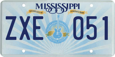 MS license plate ZXE051