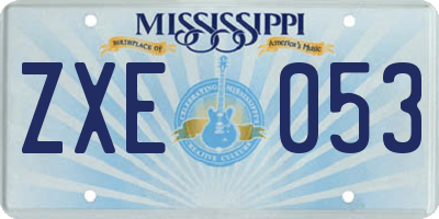 MS license plate ZXE053
